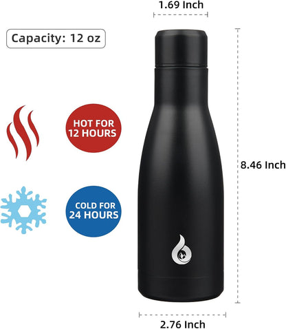 BJPKPK Insulated Water Bottle 12oz Small Stainless Steel Water Bottles Reusable Metal Thermal Keep Cold and Hot,Dreamy Purple - Colors A