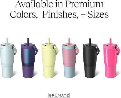 BrüMate Resa 35oz 100% Leakproof Tumbler w/Handle & Straw | Flexible SoftSip Straw | Silicone Sleeve for Durability | Stainless Steel | Cup Holder & Travel Friendly Water Bottle (Java)