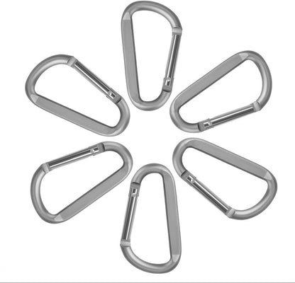 CampTek Carabiner Caribeaner Clip,3" Large Aluminum D Ring Shape Carabeaner with Keyring Keychain Hook
