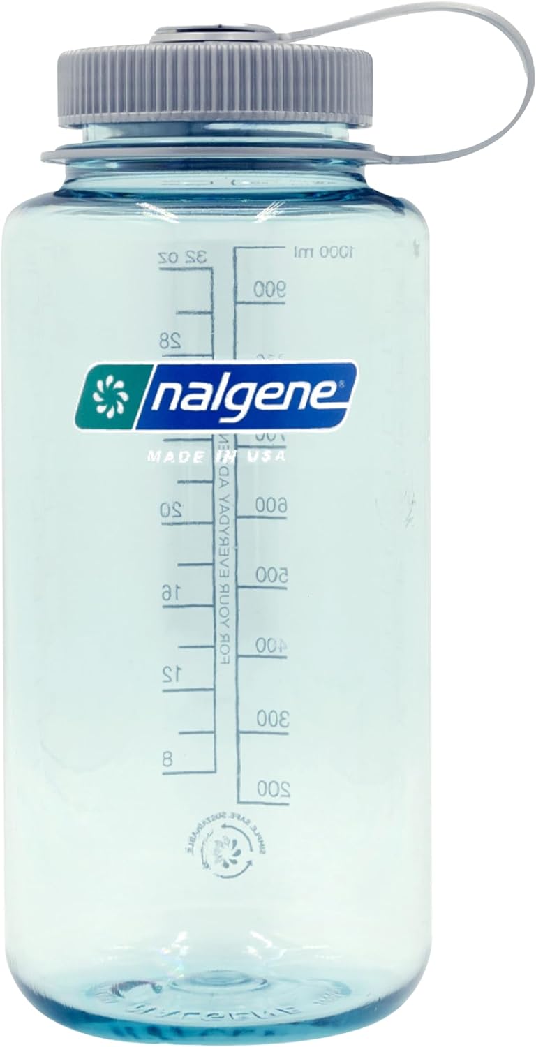Nalgene 32 oz Wide Mouth Water Bottle | BPA-Free, Durable & Leak Proof, Lightweight Bottle for Hiking & Gym, Work & Travel