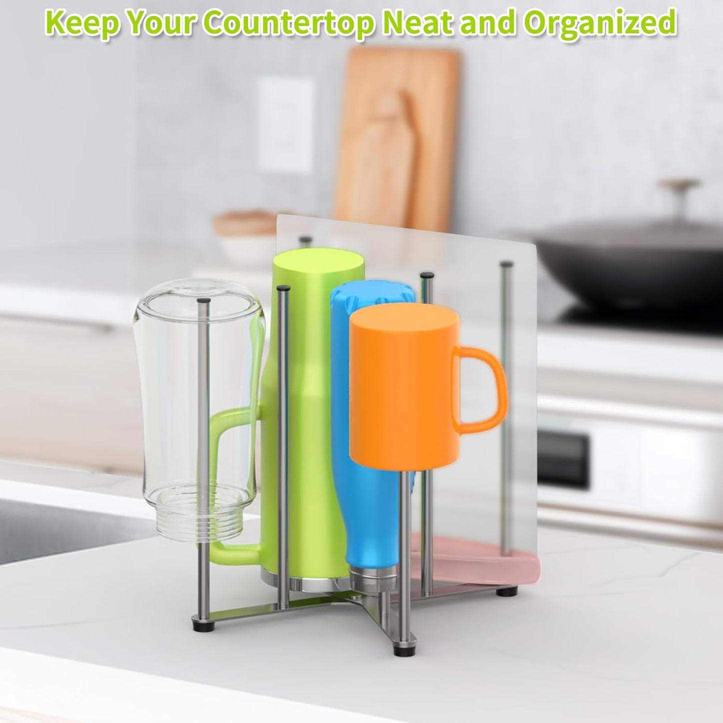 Plastic Bag & Bottle Drying Rack, Multifunctional Wine Decanter Holder, Collapsible Countertop Stand