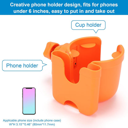 Accmor Stroller Cup Holder with Phone Holder, Bike Cup Holder, Universal Cup Holder for Uppababy Nuna Doona Strollers, 2-in-1 Cup Holder for Walker, Wheelchair, Scooter - Colors A