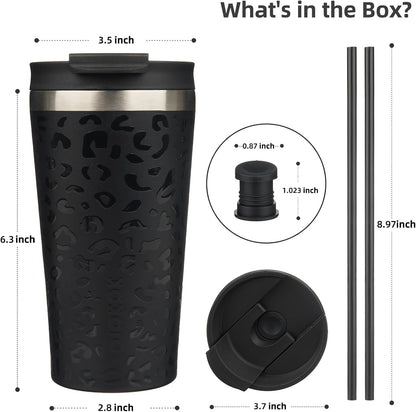 BJPKPK 22oz Insulated Tumbler With lid And Straw Stainless Steel Tumblers Travel Coffee Mug Reusable Thermal Cup,Sky