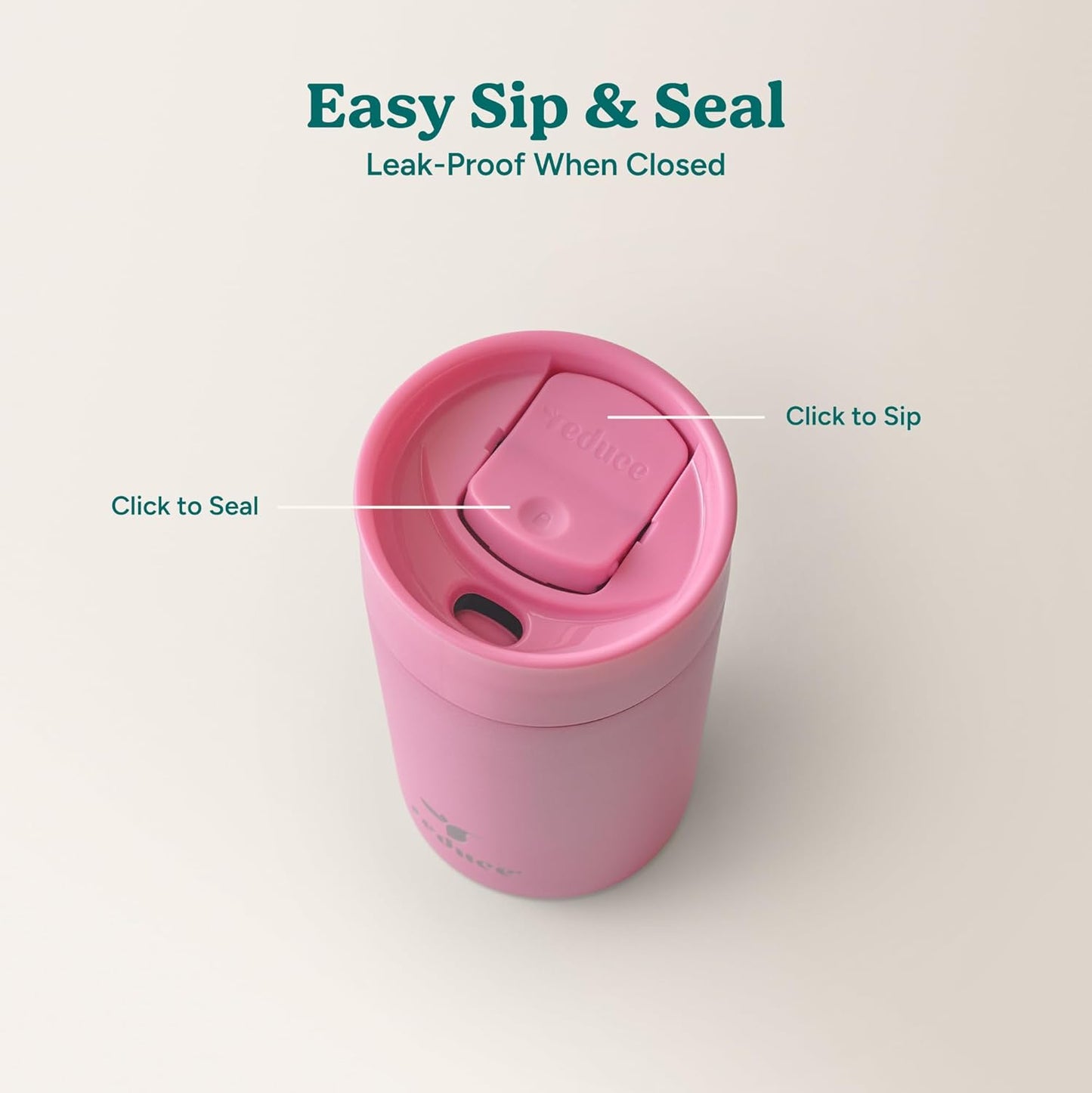 REDUCE Perk 10oz Insulated Coffee Tumbler – Leak-Proof with Lockable Lid and Vacuum Insulation–Durable Stainless Steel–Fits Car Cup Holders–One-Handed Travel Mug in Sand Leopard Print-Gentle Lavender