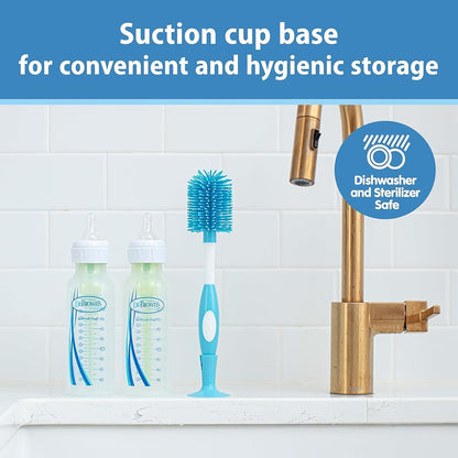 Dr. Brown's Silicone Cleaning Brush Set with Bottle, Spout, and Straw Brush, 3 Brushes to Clean Baby Bottles, Spouts, Nipples, and Straws, BPA Free – 3-Pack