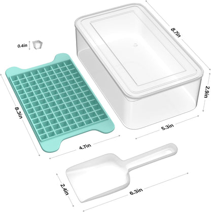 Mini Ice Cube Tray for Freezer: FDDBI Small Ice Trays for Freezer with Bin - 117×4PCS Easy Release Nugget Ice Tray - Crushed Ice Tray with Container