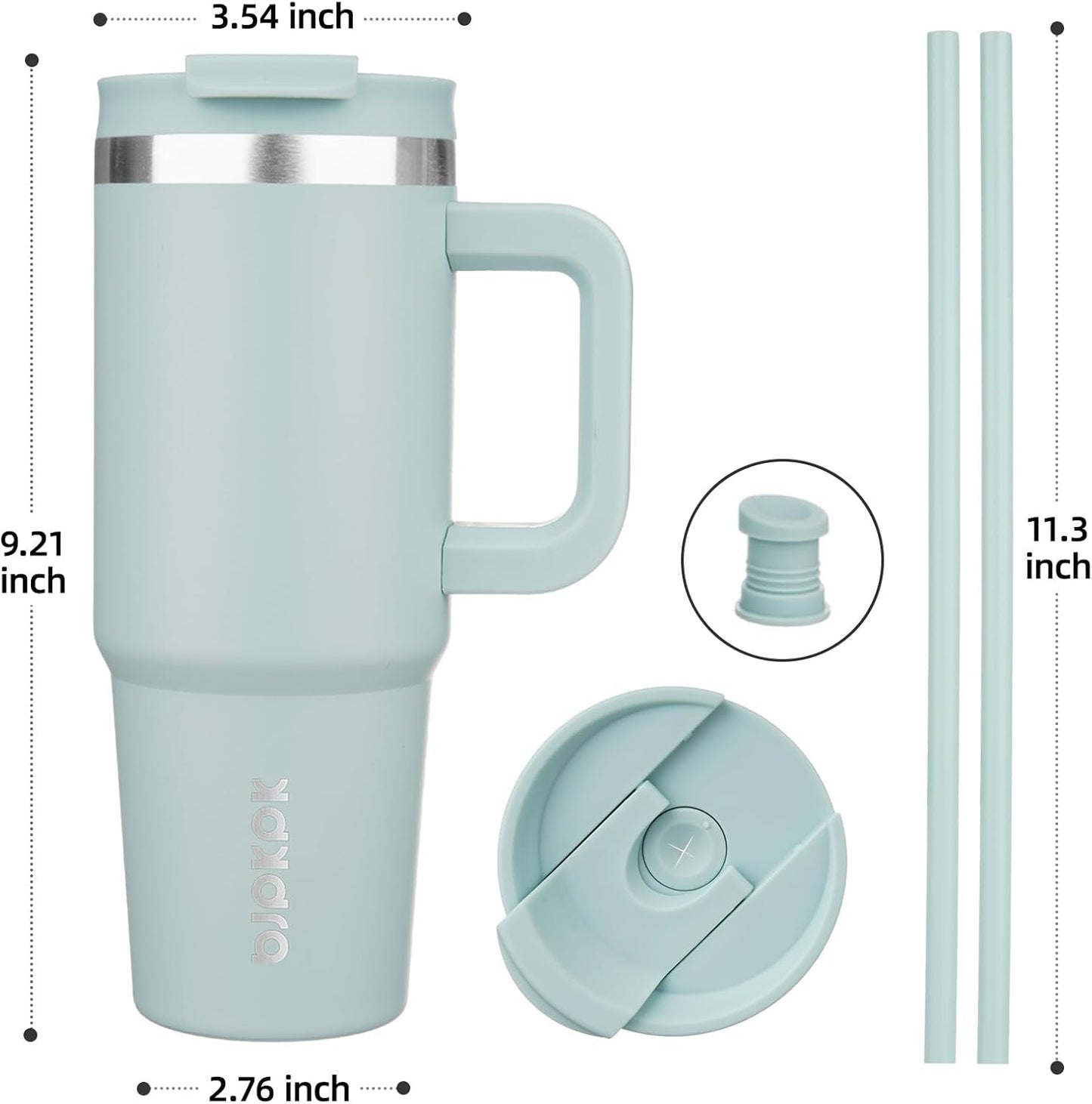 BJPKPK 30oz Stainless Steel Insulated Tumbler With Handle And Lid Straw Travel Coffee Mug Thermal Cup,Black