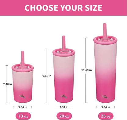 Konokyo 25oz Insulated Tumbler with Lid and Straw, Reusable Iced Coffee Cup with Lid, Travel Coffee Mug, BPA-Free, Leak-Proof and Durable, Oasis