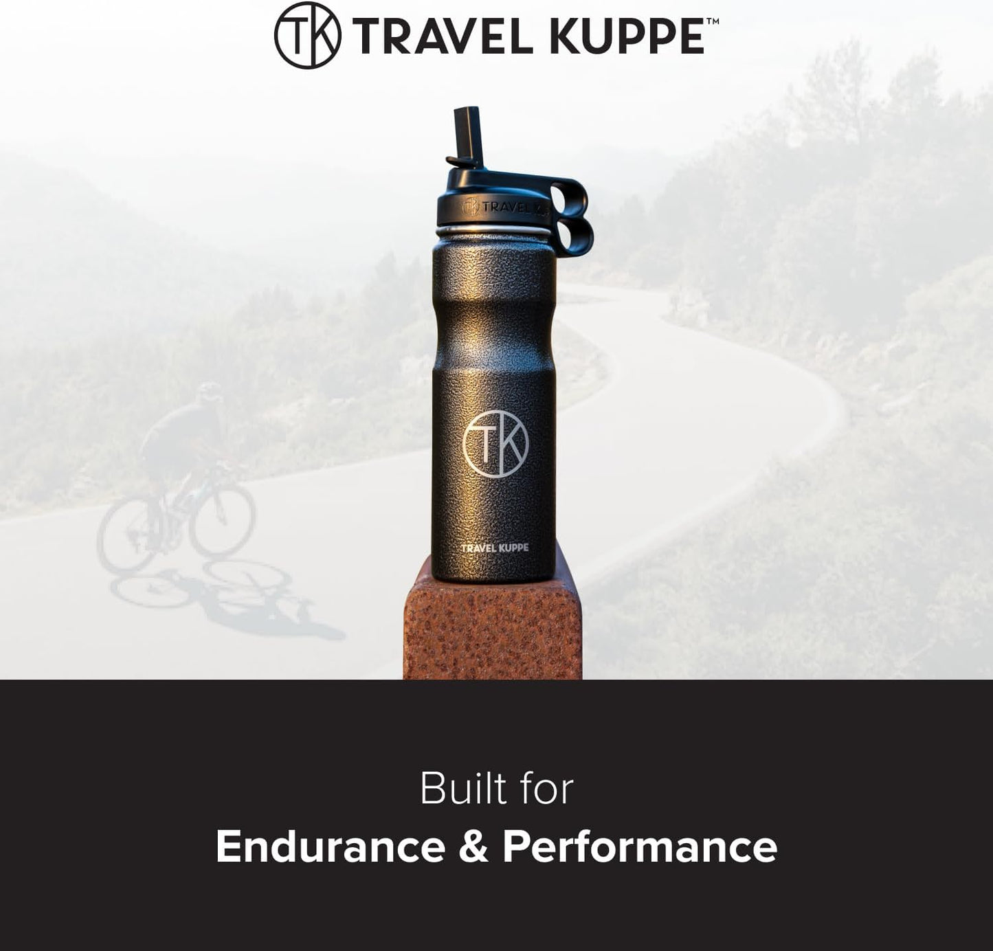 Vacuum Insulated Cycling Sports Water Bottle | Bike Water Bottle w/Straw & Sip Lid | Stainless Steel | Scratch Resistant