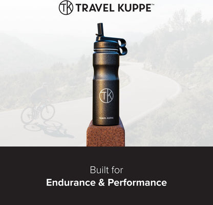 Vacuum Insulated Cycling Sports Water Bottle | Bike Water Bottle w/Straw & Sip Lid | Stainless Steel | Scratch Resistant