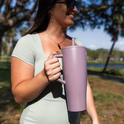 BrüMate Era 40 oz Tumbler with Handle & Straw | 100% Leakproof Insulated Water Bottle Tumbler with Lid & Flexible SoftSip Straw | Made of Stainless Steel | Cup Holder Friendly | 40oz (Nightfall Blue)