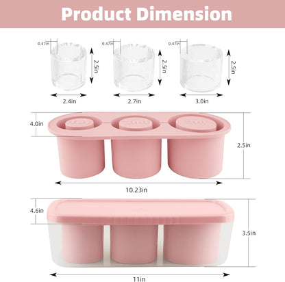 Tcamp Ice Mold for 30-40 oz Tumbler Cup, Silicone Ice Cube Tray With Lid and Bin for Freezer, Ice Ring Ice Maker for Chilling Cocktails, Whiskey, Drinks, Coffee, Easy Fill and Release (Black)