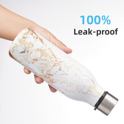 Konokyo Insulated Water Bottle with Strap,18 oz Double Wall Stainless Steel Vacuum Bottles Metal Water Flask,Macaron Green - Colors B
