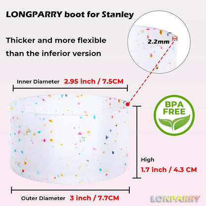 2-Pack Silicone Boot for Stanley Cup 30oz & 40oz, Anti-Slip & Noise Reducing Bottom Protector, BPA-Free Tumbler Base Cover for Quencher H2.0 30/40oz & IceFlow 20/30oz, Accessories for Car & Travel
