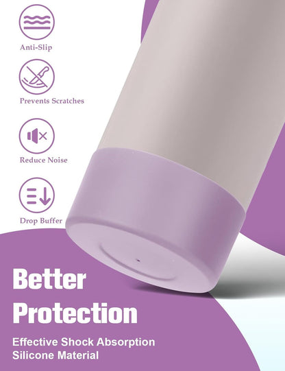 Mity rain 2PCS Silicone Boot for Owala Water Bottle 24 oz 32 oz, Anti-Slip Protective Sleeve Bottom Bumper Protector for FreeSip Stainless Steel Water Bottles Accessories