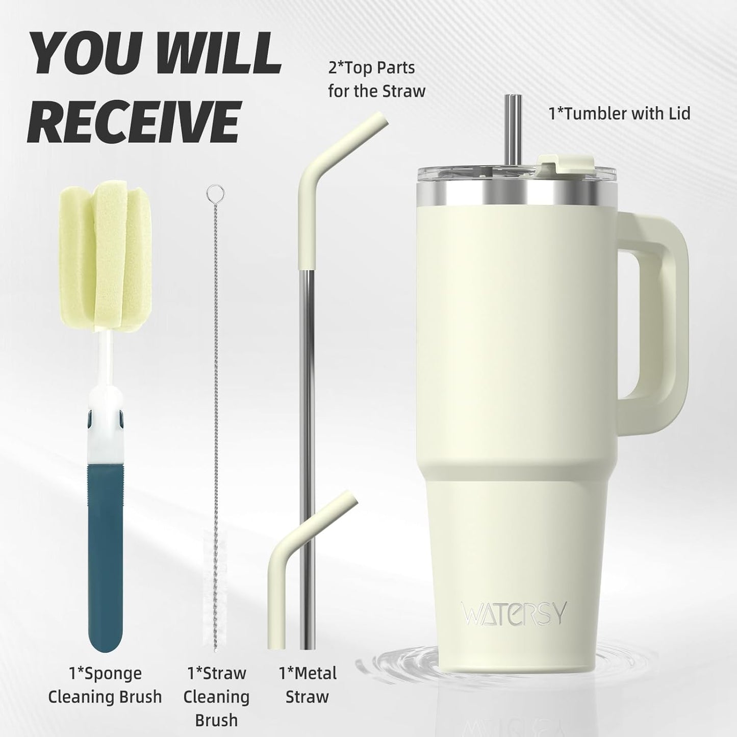 40 oz Tumbler with Handle,Tumbler with Lid and Straw,Double Wall Insulated Cup Stainless Steel Travel Mug(Cold for 34 Hours),Water Bottle for Iced Tea,Coffee,Cold Beverages(Purple)
