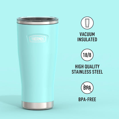 THERMOS ICON SERIES, Stainless Steel Tumbler with Slide Lock, 18 Ounce, Mystic Navy