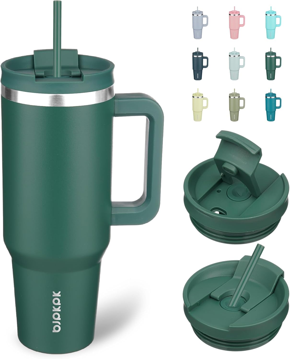 BJPKPK 30oz Stainless Steel Insulated Tumbler With Handle And Lid Straw Travel Coffee Mug Thermal Cup,Black