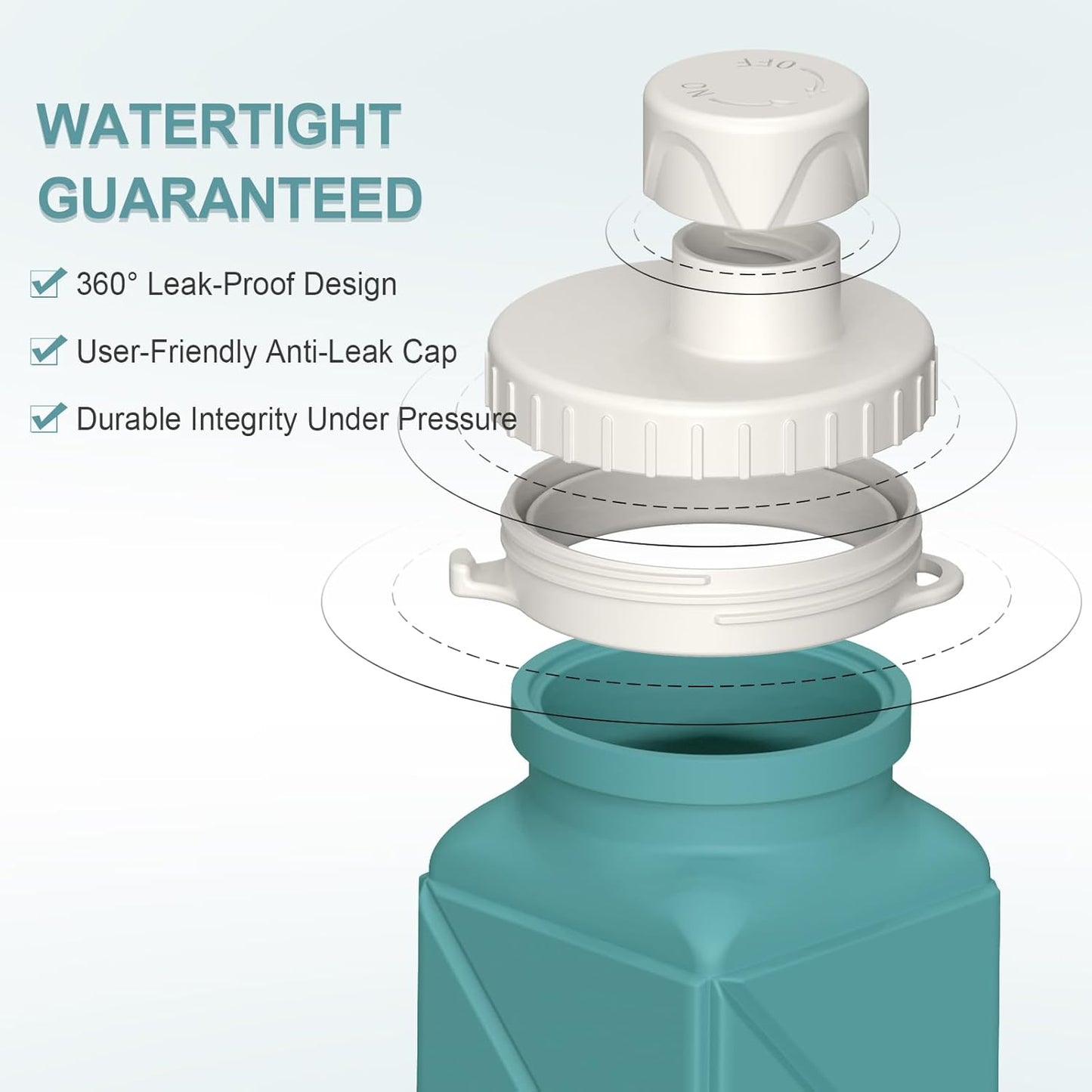 BEAUTAIL Collapsible Water Bottles 20.6oz, Silicone Foldable Portable Travel Water Bottle, Lightweight Reusable Leakproof for Traveling Camping Hiking Cycling Yoga Sports Outdoor
