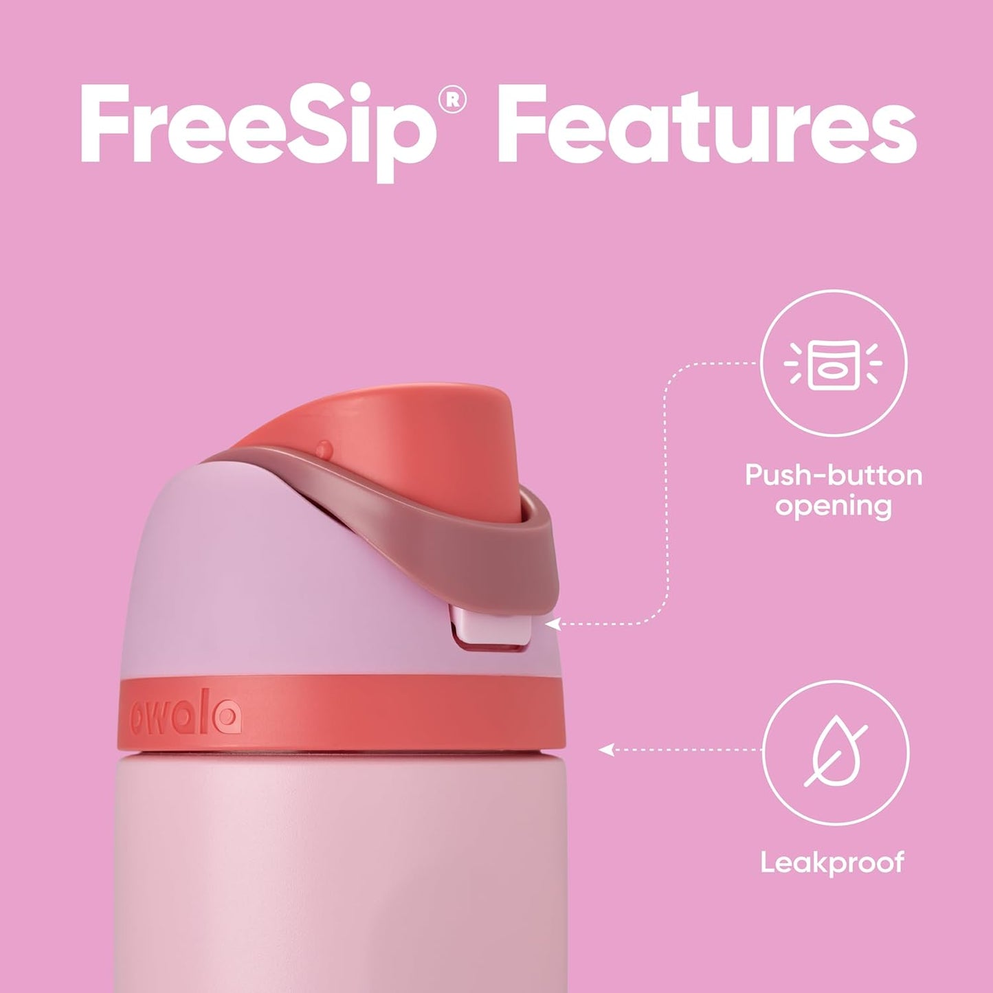 Owala FreeSip Insulated Stainless Steel Water Bottle with Straw, BPA-Free Sports Water Bottle, Great for Travel, 32 Oz, Denim