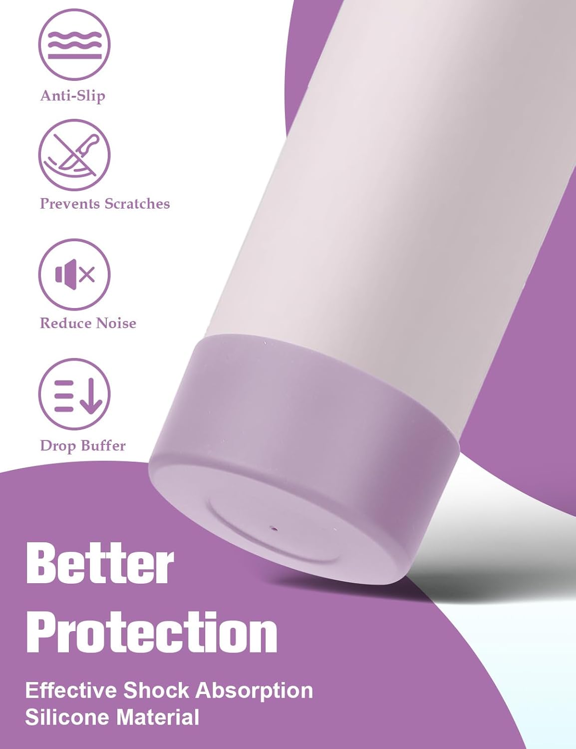 Mity rain 2PCS Silicone Boot for Owala Water Bottle 24 oz 32 oz, Anti-Slip Protective Sleeve Bottom Bumper Protector for FreeSip Stainless Steel Water Bottles Accessories