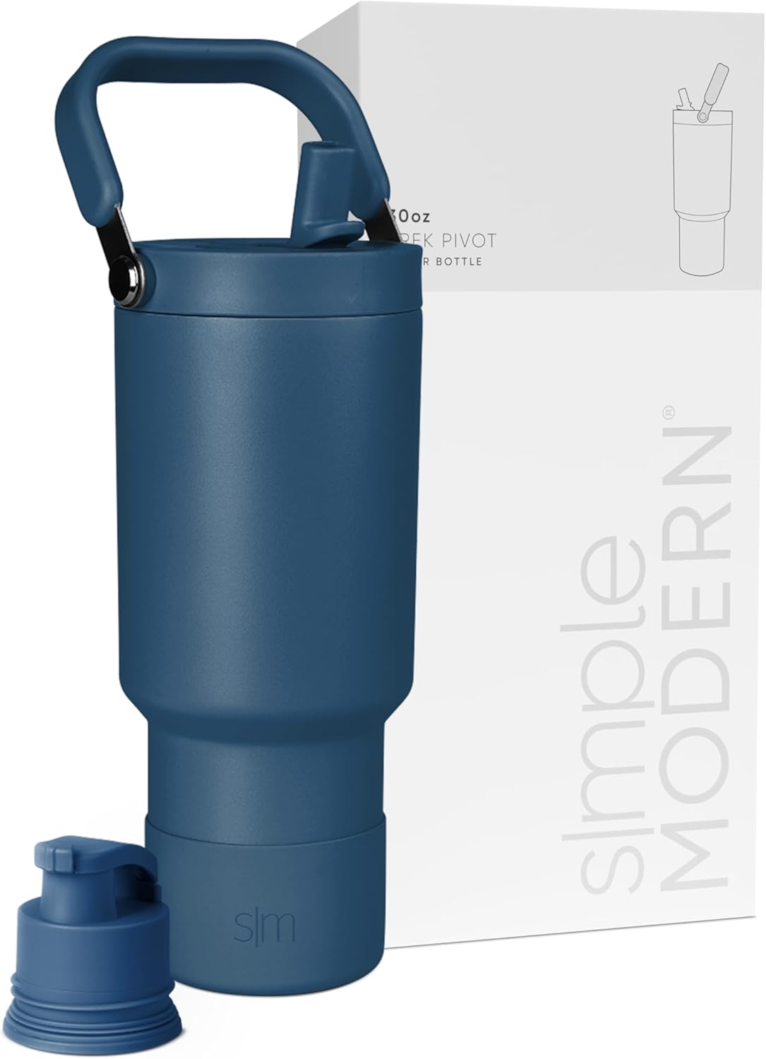 Simple Modern Trek Pivot | 40oz Flip Straw Tumbler with Handle | Water Bottle & Boot | Interchangeable Straw & Chug Lids | Insulated Stainless Steel Jug | Gym Sports Outdoors | Forest - Colors B