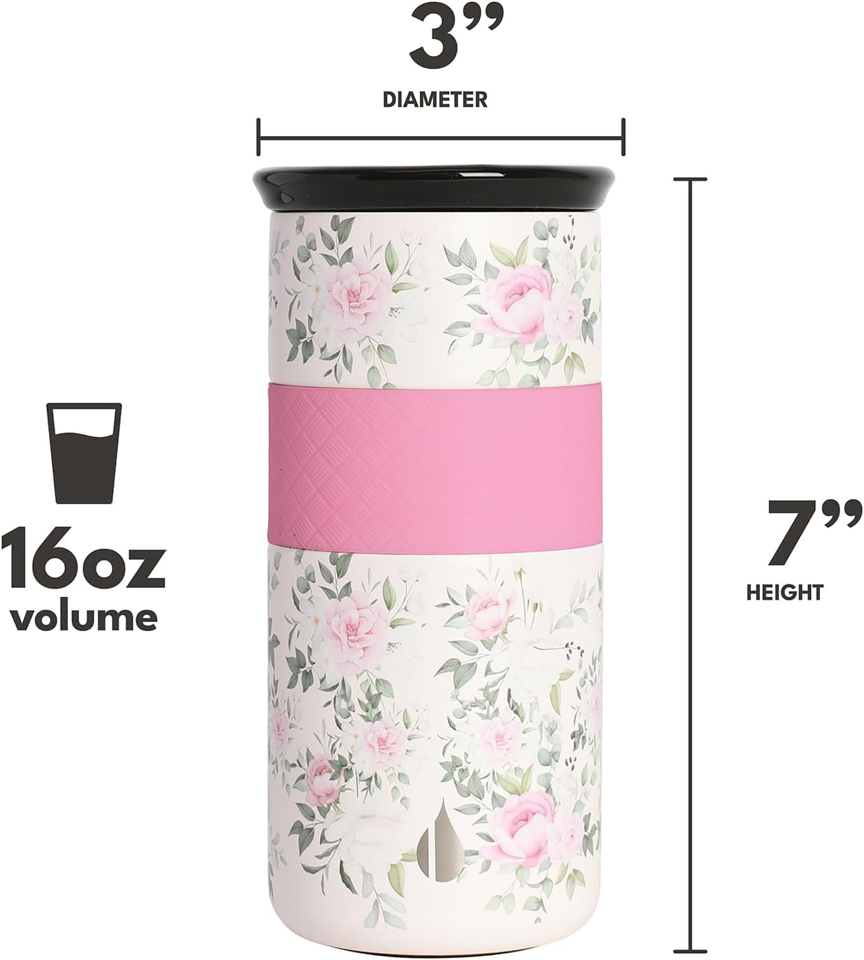 Elemental Artisan Insulated Tumbler, Triple Wall Coffee Travel Mug, Reusable Stainless Steel Coffee Tumbler with Ceramic Lid, Thermal Coffee Cups for Hot (6 Hrs) & Cold (18 Hrs), 16oz - Forest Green