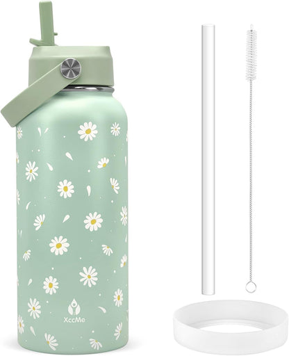 32oz Pickleball Insulated Water Bottle with Lid,Stainless Steel Water Bottl with Flip Straw and Handle,Gifts for Pickleball Players, Pickleball Lovers,Women Girls,Leak Proof Water Bottle
