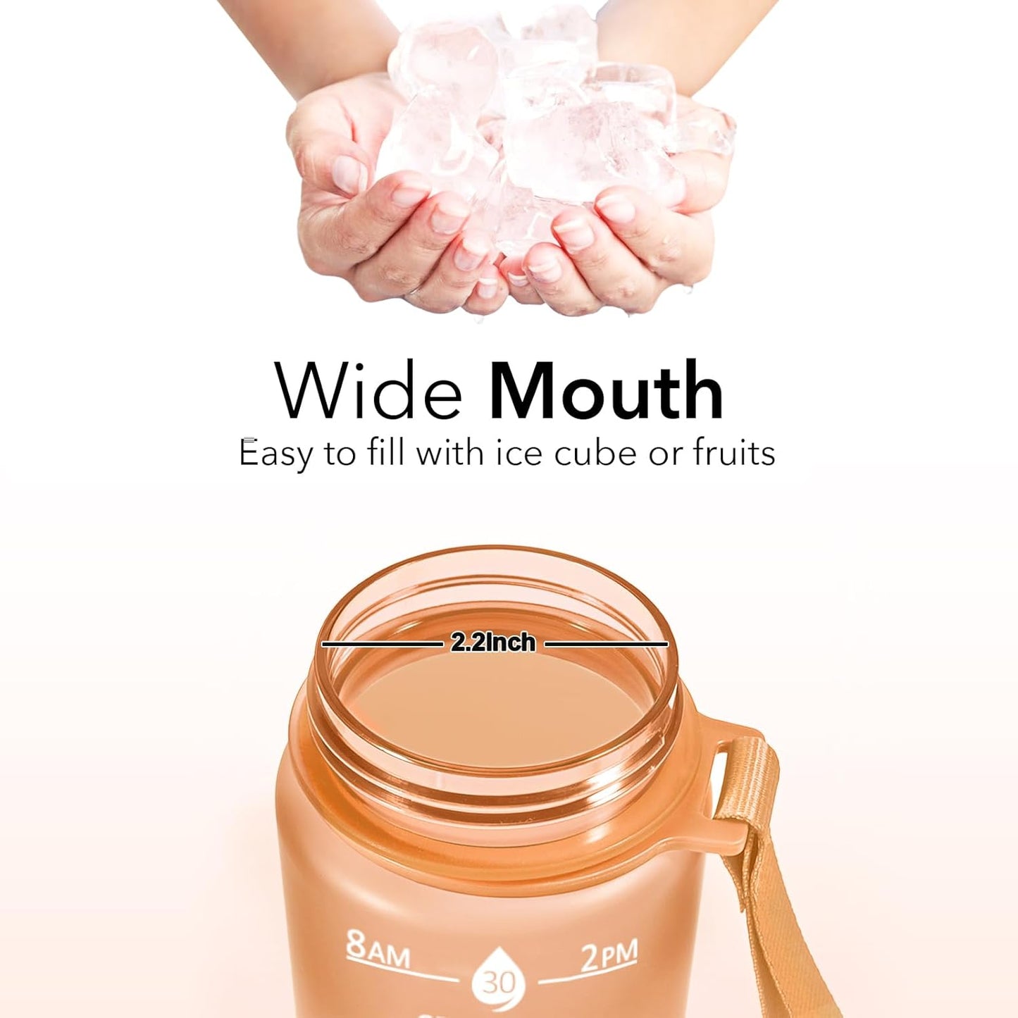 Hyeta 32oz Water Bottles with Straw - Stay Motivated and Hydrated with Convenient Times to Drink Markings, Durable, Leak-proof