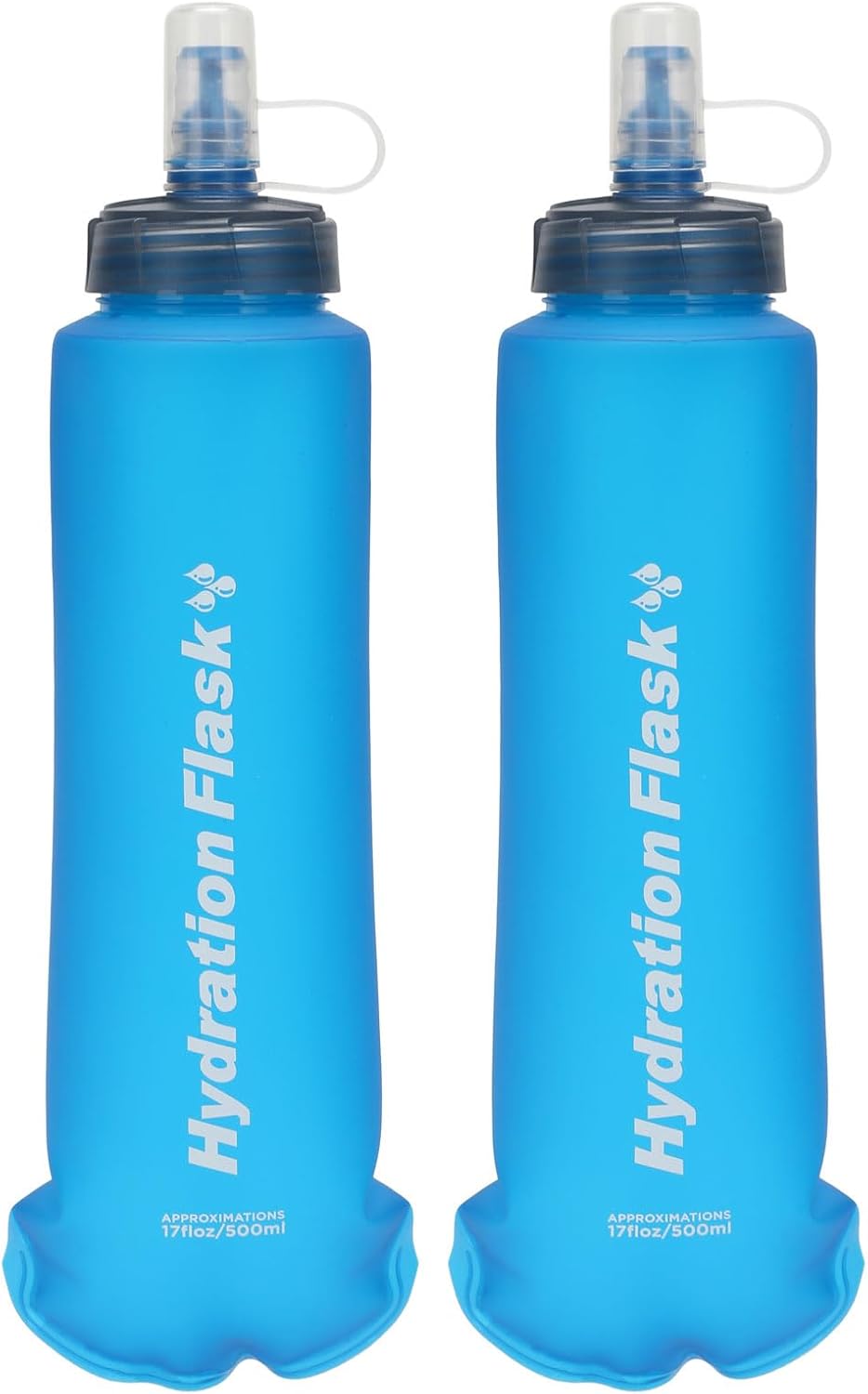 Azarxis TPU Soft Flask Collapsible Water Bottle Running Folding Gel Water Reservoir Handheld for Hydration Pack Hiking Cycling Climbing Jogging Marathon Trail Race