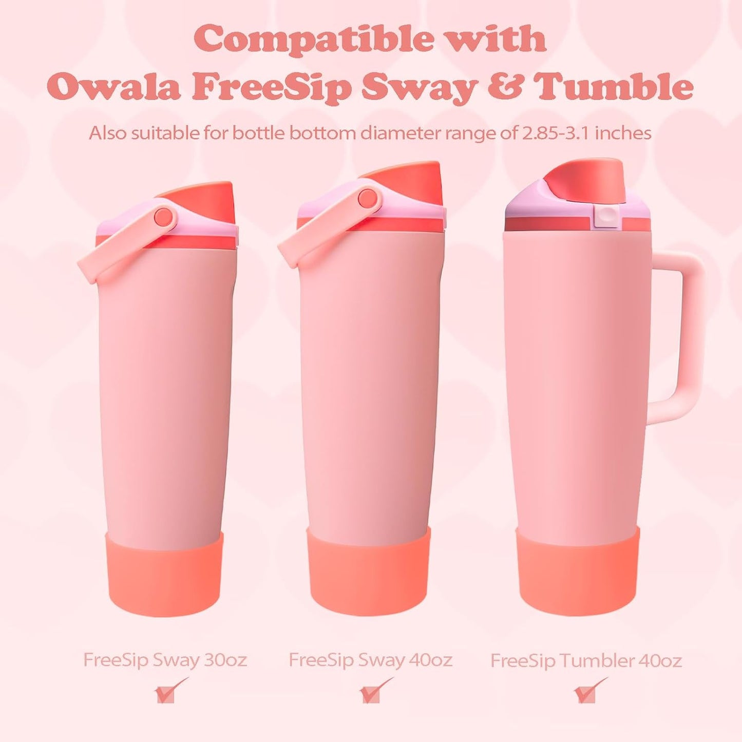 2PCS Silicone Boots for Owala 30oz & 40oz FreeSip Sway Bottles & Tumblers – Non-Slip, Scratch-Resistant, Stability Enhancer for Owala Accessories (Eucalyptus Green) - Colors A