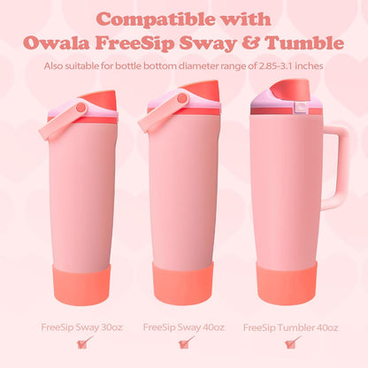 2PCS Silicone Boots for Owala 30oz & 40oz FreeSip Sway Bottles & Tumblers – Non-Slip, Scratch-Resistant, Stability Enhancer for Owala Accessories (Eucalyptus Green) - Colors A