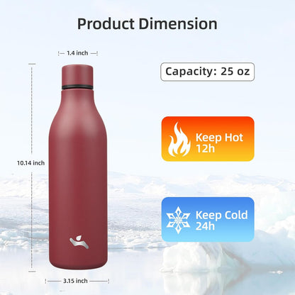 Konokyo Insulated Water Bottle with Strap,18 oz Double Wall Stainless Steel Vacuum Bottles Metal Water Flask,Macaron Green - Colors B