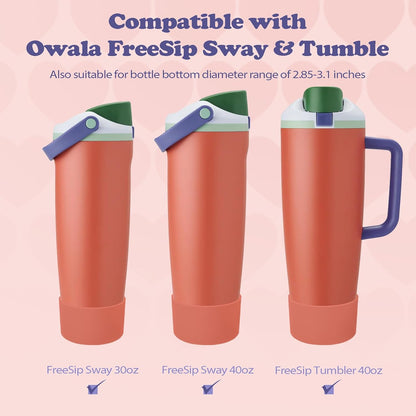 2PCS Silicone Boots for Owala 30oz & 40oz FreeSip Sway Bottles & Tumblers – Non-Slip, Scratch-Resistant, Stability Enhancer for Owala Accessories (Eucalyptus Green) - Colors A
