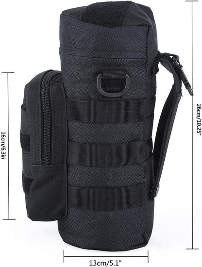 Molle Water Bottle Holder, Tactical Water Bottle Pouches for Backpack with D-Ring Hook