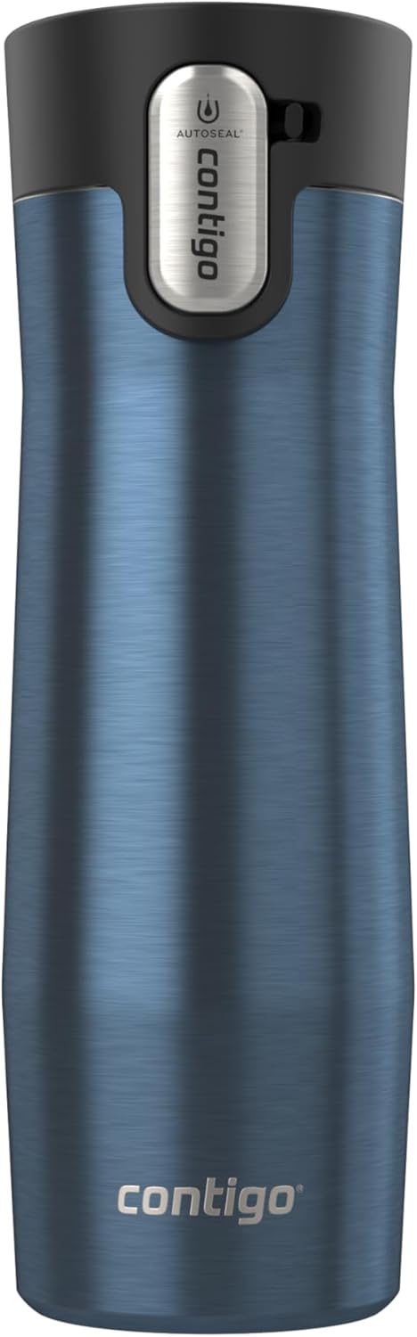 Contigo AUTOSEAL West Loop Vacuum-Insulated Stainless Steel Travel Mug with Easy-Clean Lid 12 oz Blueberry