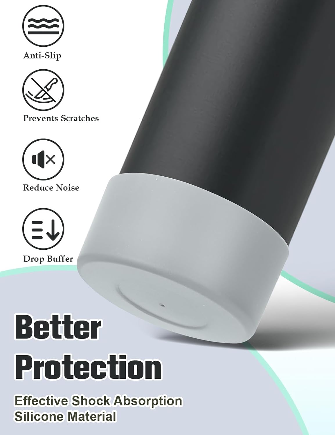 Mity rain 2PCS Silicone Boot for Owala Water Bottle 24 oz 32 oz, Anti-Slip Protective Sleeve Bottom Bumper Protector for FreeSip Stainless Steel Water Bottles Accessories