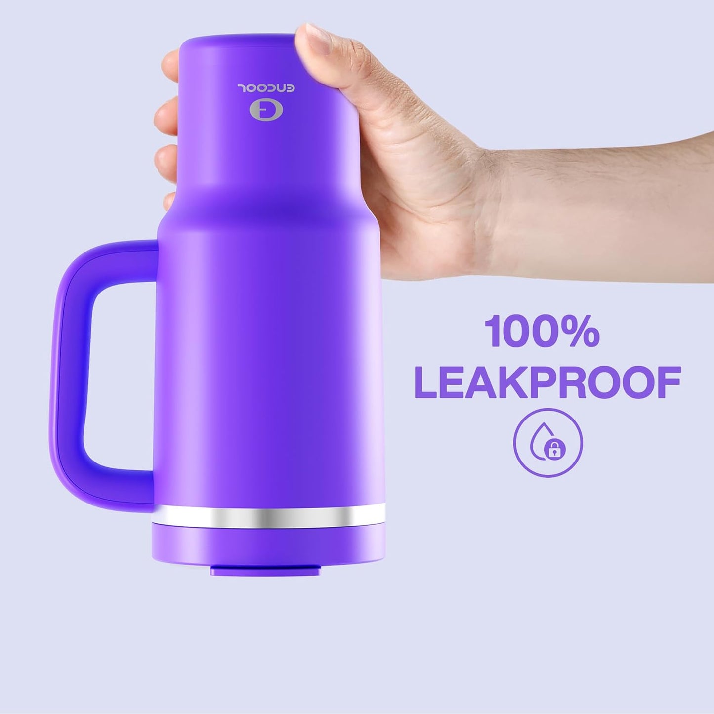 40 oz Tumbler with Handle and Straw: Stainless Steel Insulated Tumbler Keeps Cold for 24 Hours, Leakproof Travel Cup Fits in Cup Holder and BPA-Free, Cotton Candy