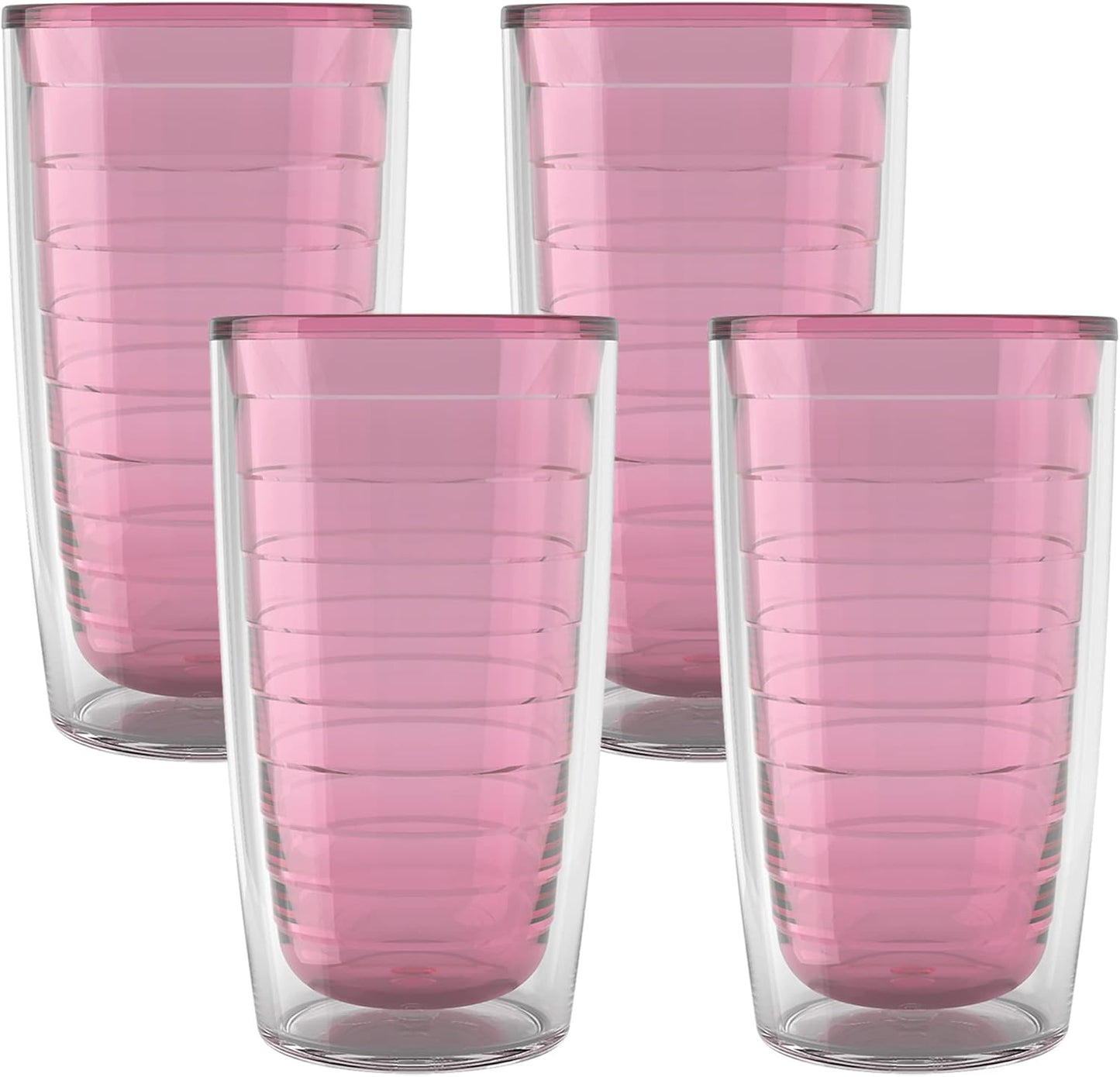 Tervis Clear & Colorful Tabletop Made in USA Double Walled Insulated Tumbler Travel Cup Keeps Drinks Cold & Hot, 16oz Mug, Clear