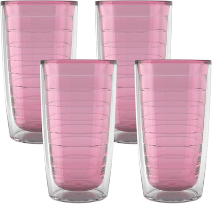 Tervis Clear & Colorful Tabletop Made in USA Double Walled Insulated Tumbler Travel Cup Keeps Drinks Cold & Hot, 16oz Mug, Clear