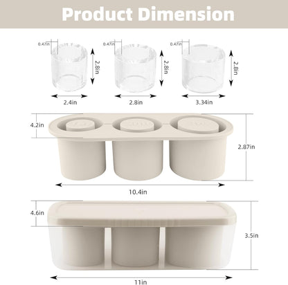Tcamp Ice Mold for 30-40 oz Tumbler Cup, Silicone Ice Cube Tray With Lid and Bin for Freezer, Ice Ring Ice Maker for Chilling Cocktails, Whiskey, Drinks, Coffee, Easy Fill and Release (Black)