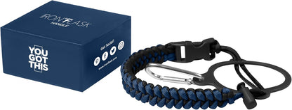 IRON °FLASK Paracord Handle - Fits Wide Mouth Water Bottles - Durable Carrier, Secure Accessories, Survival Strap Cord, Safety Ring, and Carabiner - Seven Core Paracord Bracelet