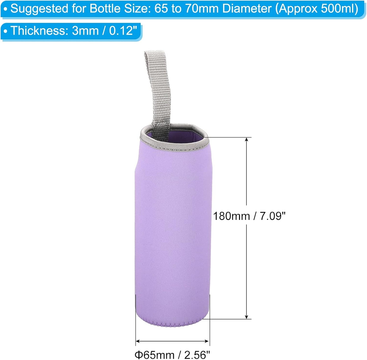 PATIKIL Water Bottle Sleeves, Neoprene Insulated Bottle Bag Holder Carrier Pouch with Finger Strap