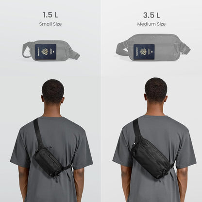 tomtoc 3.5L Sling Bag with RFID Blocking, Crossbody Bag Chest Shoulder Pack for Men and Women, Water-resistant Lightweight Casual Waist Fanny Pack for Travel/Daily Use
