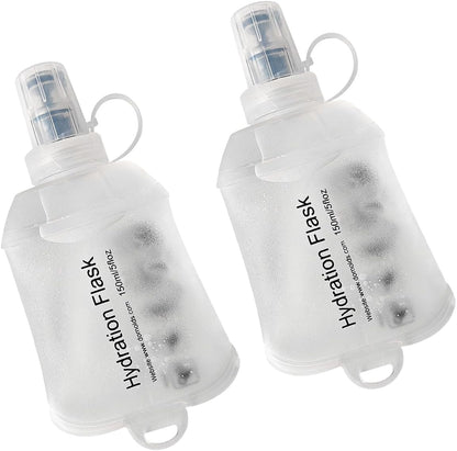 WILDREEDS 500ml Soft Flask, TPU Collapsible Soft Water Bottle for Hydration Pack, Running Vest, Folding Water Bottle for Hiking Cycling Climbing-1Pcs, White