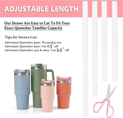 6 Straws with Cover Cap for Stanley 40oz Tumbler Replacement, Reusable Straw with Stopper Tips, Perfect for Stanley Cup with Handle H2.0, 14, 20, 30, 40oz Accessories