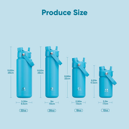ENCOOL Insulated Water Bottle with Straw Stainless Steel Water Bottle, Leak-Proof, BPA-Free, Double Wall Vacuum Keeps Cold for 24 Hours for Sports, Travel, School (26 oz, Cotton Candy) - Colors C