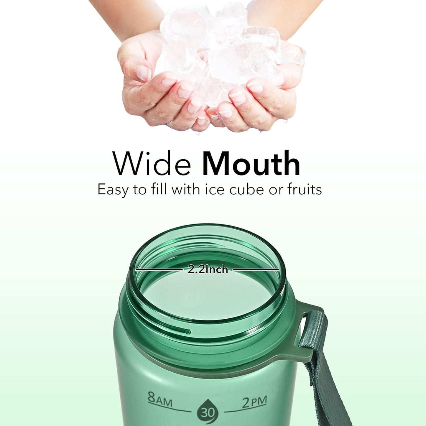 Hyeta 32oz Water Bottles with Straw - Stay Motivated and Hydrated with Convenient Times to Drink Markings, Durable, Leak-proof