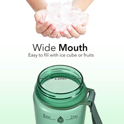 Hyeta 32oz Water Bottles with Straw - Stay Motivated and Hydrated with Convenient Times to Drink Markings, Durable, Leak-proof