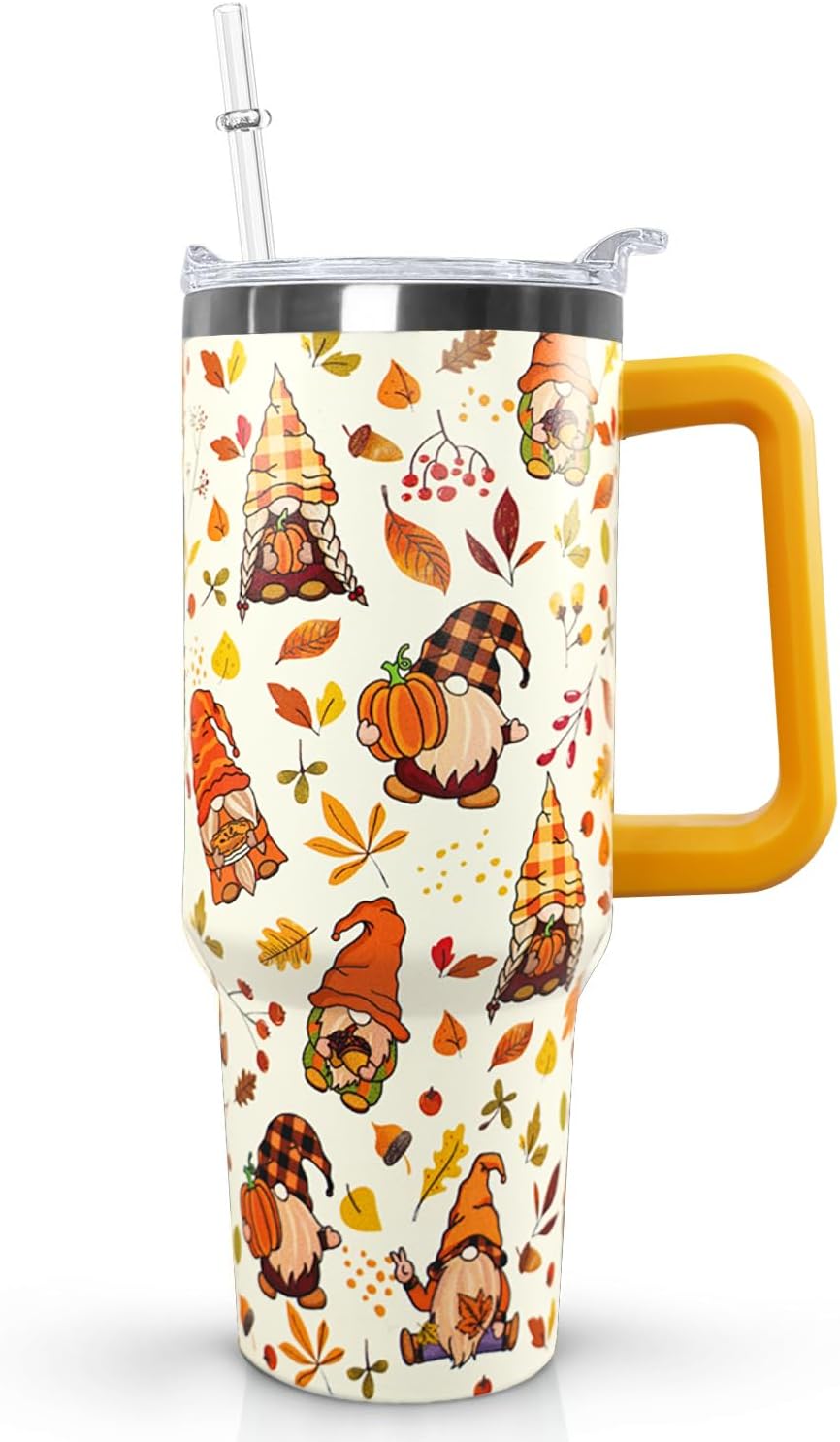 Ceovfoi 40 oz Pickleball Coffee Mug Vacuum Insulated Travel Tumbler with Handle, Lid & Straw - Perfect Pickleball Gifts for Players, Coaches, Lovers | Pickleball Accessories